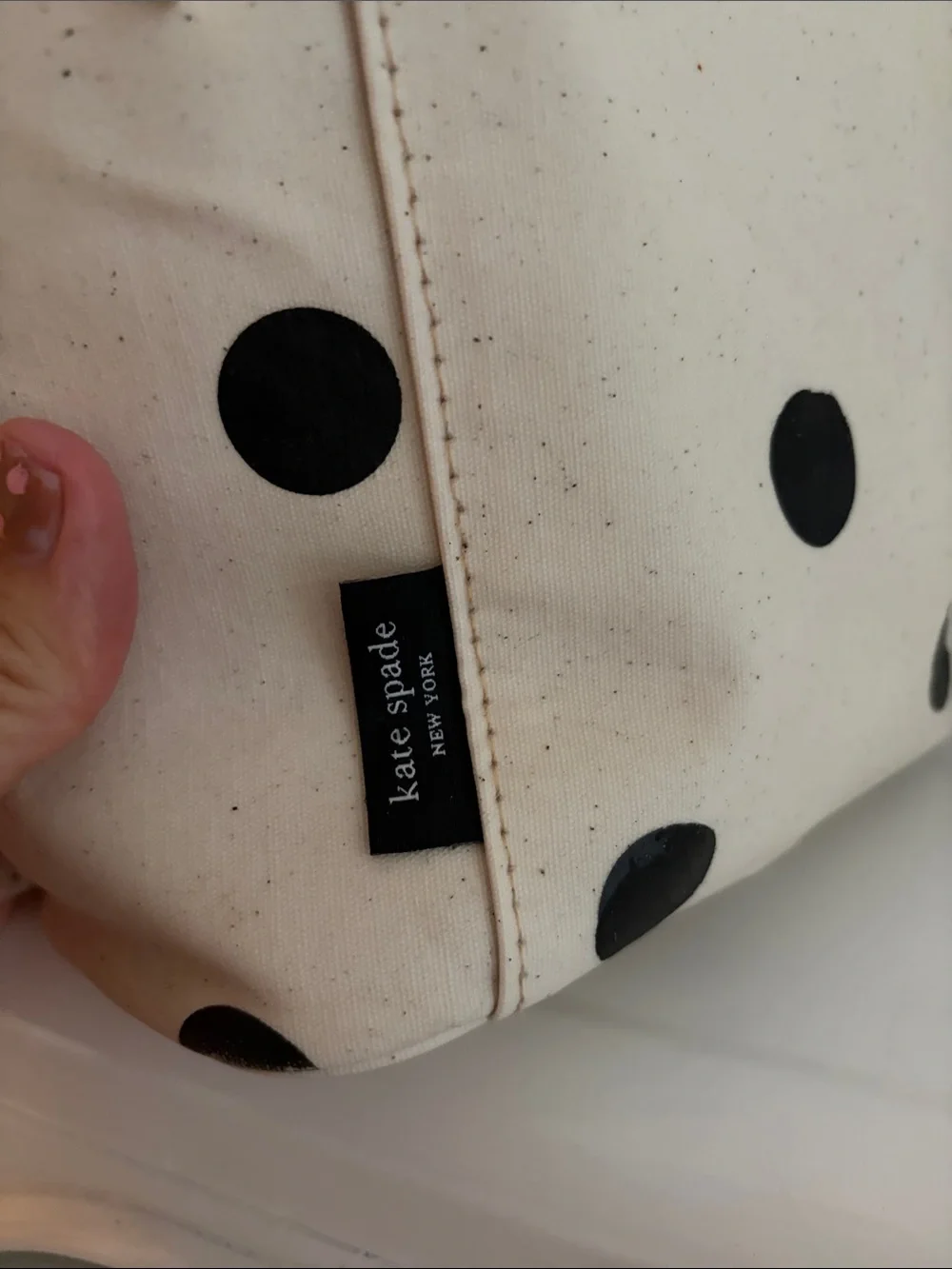 Kate spade deco dot lunch pail black and white pink inside super nice